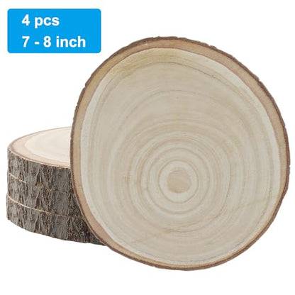 Bonsicoky Wood Slices 8-9 Inch, 4 Pack - size: 8-9 Inch
