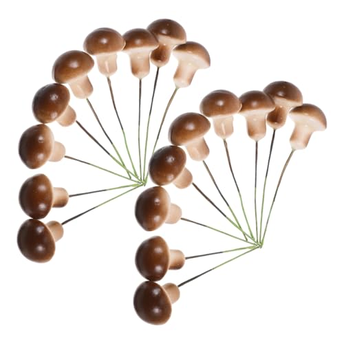 Mipcase Mini Mushroom Bonsai 50 pcs Realistic Tiny Mushroom Ornaments Mini Mushrooms Picks for DIY Terrariums Fairy Garden Accessories Bonsai Succulent Planter Party Decor
