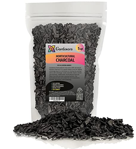 Gardenera - 5 Quart - Premium Horticultural Charcoal for Indoor Plants | Black Diamond Soil Amendment for Orchids, Terrariums, and Gardening - color: CHARCOAL, size: 5 Quart