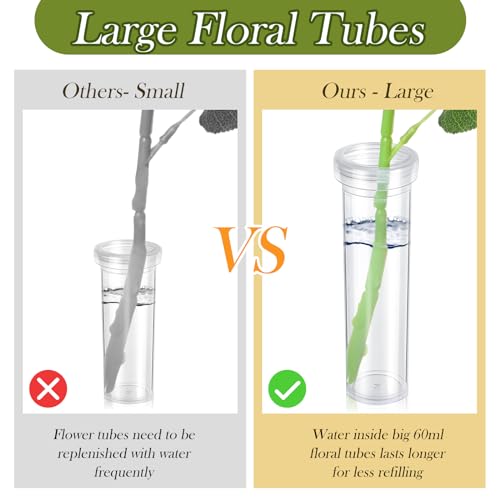 Hushee 100 Pcs 60ml 4.33 Inch Floral Tubes for Milkweed Large Flowers Water Tubes for Milkweed Cuttings Flower Floral Arrangements Butterfly Habitat