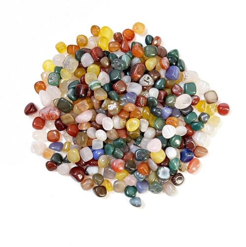 Colorful Elliptical Crystal Pebbles for Plants Succulent, Vases, Home Decoration DIY Handmade Fish Tanks Vase Filler, 0.55-0.78 Inch Natural River Polished Stone Rocks for Landscaping, 1.1LB - color: Mixed Color