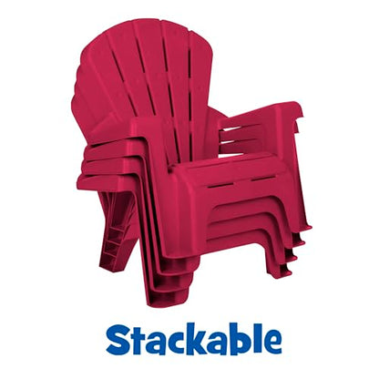 Little Tikes Kids Garden Chair 4 Pack in Red, Outdoor Toddler Activity Adirondack Chairs for Picnic, Garden, Patio, Backyard & Beach, Outdoor Chair Set - size: 4 Pack