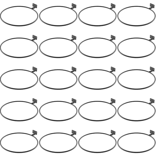 Wall Plant Holder Bulk 8in 20Pack Metal Ring Plant Hanger Black | Planter Pot Wall Mounted Bracket Heavy Duty for Outdoor Indoor - color: Black-20pack, size: 8in