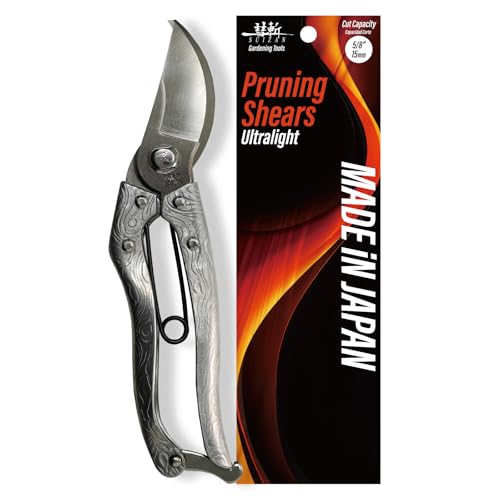 SUIZAN Bypass Pruning Shears 8" - Japanese Hand Pruners Garden Scissors | Professional Secateurs Clippers for Roses Flowers Fruit Trees Deadheading Lightweight Forged Aluminum Handle Gardening Tools - style: 8 Inch (200mm) Aluminum Handle Pruner