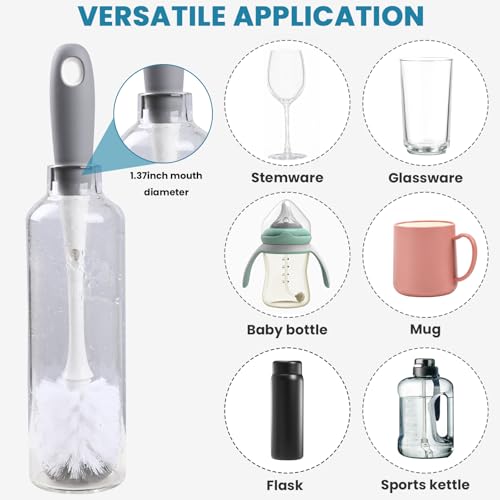 Bottle Brush Replacement Head for OXO Bottle Brush Tot Only, 2 Pack | Bottle Brush Refills, Dual Bristle Design for Baby Bottles, Water Bottles, Glasswares