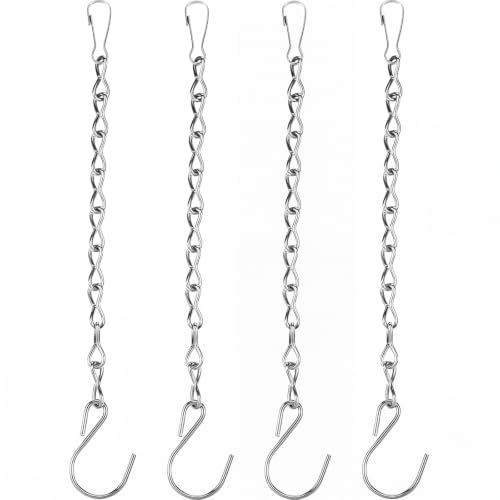 Outus 4 Pack 23.6 Inch Silver Hanging Chain for Bird Feeders, Planters, Lanterns, Wind Chimes, Decorative Ornaments and Birdbaths Basket Extender Chain Outdoor Indoor - color: White, size: 23.6 Inch