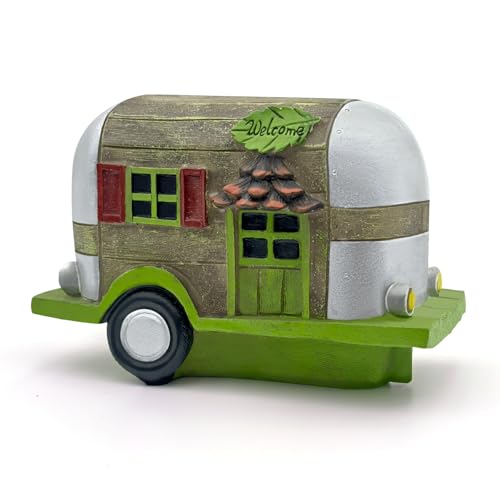 DONABELA Fairy Garden House Vintage Car with Wood Door & Window Resin Outdoor Indoor Decor Figurine for Patio Yard Lawn Unique Gift - style: Car house