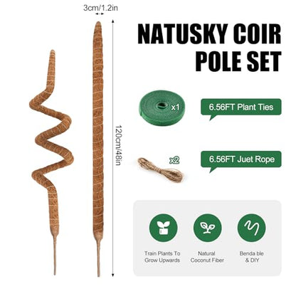 2 Pack Moss Pole 48 Inch Monstera Plant Sticks Support Tall Long Stakes | for Plants Climbing Indoor Large Trellis Bendable DIY Shape Grow Upwards - color: 48inch (2Pack)