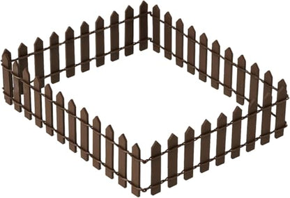 1Pc 35 Inches Brown Mini Fairy Garden Fence, Micro Landscape Miniature Ornaments for Dollhouse, Crafts, Diorama Project, Plant Pot DIY