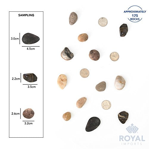 Royal Imports River Rocks, Aquarium Gravel – Natural 1"- 1.5" - 5 lbs | Decorative Ornamental Vase Filler Pebbles for Potted Plants, Terrariums, Vases, Succulents, Fish Tank Gravel, DIY & Crafting - size: Medium - 5 lbs, style: Natural