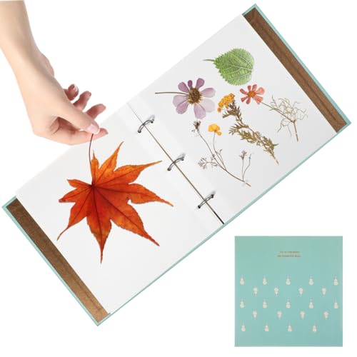 Tofficu Flower Preservation Books Pressed Flower Log Book, Paper Botanical Album for Wedding Keepsakes, Scrapbooking, Floral Crafts Specimen Storage, Loose-leaf Design for Home, School, Studio