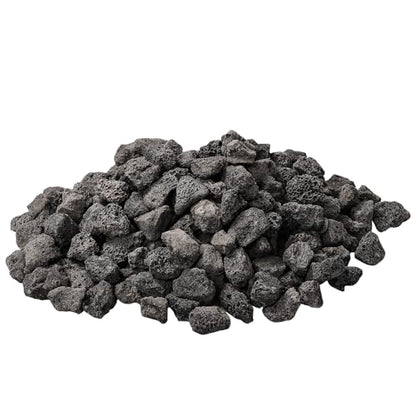 10 lb 0.8-1.2 Inch Small Black Lava Rocks for Fire Pits, Indoor Fireplaces, Outdoor Gas Fire Tables, Garden Landscaping Decoration - size: 0.8"-1.2"