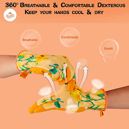 Gardening Gloves for Women, Garden glove, Garden Gifts for Gardener - size: Small, style: B-canary