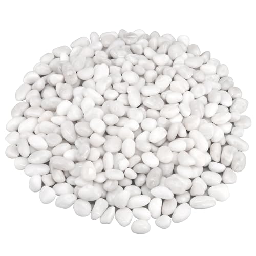 Aquarium Gravel,Landscaping Pebbles, Decorative Ornamental Pebbles Garden - color: White, size: 10 Pounds