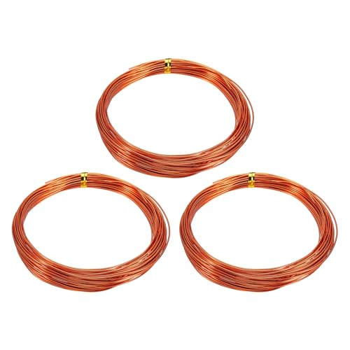 HARFINGTON 3 Roll Bonsai Wire 1mm Each Roll 32.8ft (10m) Anodized Aluminum Bonsai Wire for Gardening Tree Branch Fixing DIY Crafting, Orange - color: Orange, size: 1mm x 32.8 ft