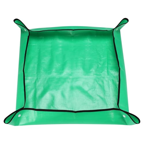 HARFINGTON Repotting Mat 26" x 26" PE Cloth Waterproof Plant Repotting Mat Foldable Portable Gardening Potting Tray with Plastic Buckle for Indoor Plant Change Soil Watering, Green - color: Green, size: 26" x 26"