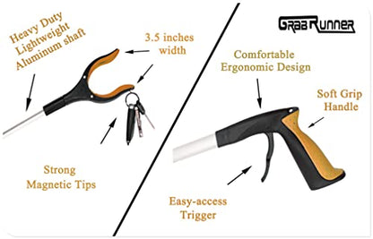 Grabber Reacher Tool -2 Pack 32” Reacher Grabber Tool with Strong Magnetic and Swivel Head - Pick Up Stick Grabbers for Seniors, Trash, Surgery Recovery Must Haves Gifts(Yellow) - size: Yellow (Pack of 2)