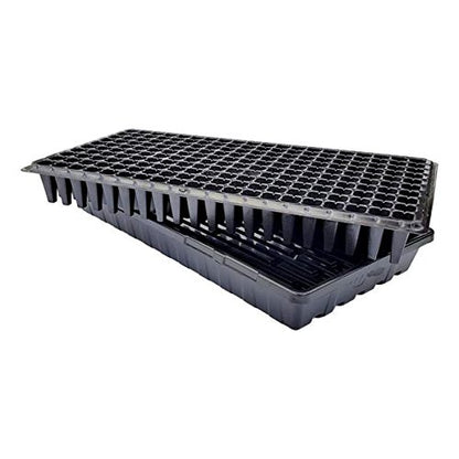 Bootstrap Farmer 200 Cell w/ 1020 Flat Seedling Starter Trays Extra Strength 10 Pack Combo - Seed Planting Insert Plug Tray, Soil & Hydroponics Plant Growing Plugs - size: 10 Flats and 10 Cell Trays