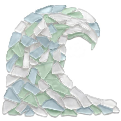 Sea Glass for Crafts – 11oz Light Blue, Olive & White Sea Glass Decor, Tumbled Seaglass, Seaglass for Crafts, Beachglass Decor, Nautical Vase Fillers, Coastal Art Supplies - size: 11 Ounces
