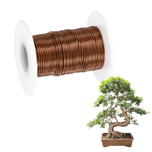 M METERXITY 1-Pack Bonsai Training Wire, 1mm x 49ft/15m Anodized Aluminum Bonsai Tree Wire for Fine Trunk/Gardening Branch/DIY Crafting [Copper] - color: Copper, size: 1mm x 49ft/15m