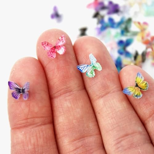 Micro Resin Butterflies, Outdoor Garden Miniature Tiny Butterflies, Terrarium Fairy Garden, Mini Garden Landscaping Decoration (30 PCS)