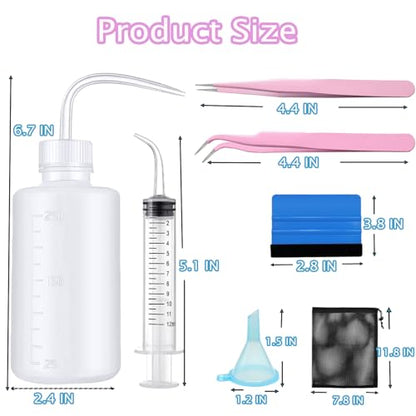 13PCS Snow Globe Tumbler Making Supplies for DIY Glitter Cups | Squeeze bottle tweezers bent syringe funnels felt squeegee storage bag. For DIY glitter snow globe cups & tumbler crafts
