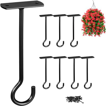 8 Pack Black 6 Inch Metal Wall Plant Hanging Brackets - color: Black, size: 6In 8Pack