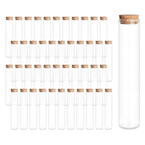 JIUYUE 45-Pack 1.01 oz (30ml) Glass Bottles & Test Tube with Cork Stoppers | Small Glass Jars for Spell Bottles, Potion Bottles, DIY Party Favors, Travel Memories & Plant Propagation - color: 45pcs