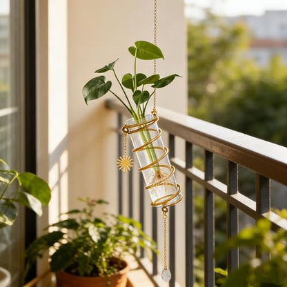 3Pcs Hanging Plant Propagation Station, Glass Wall Planter Vases