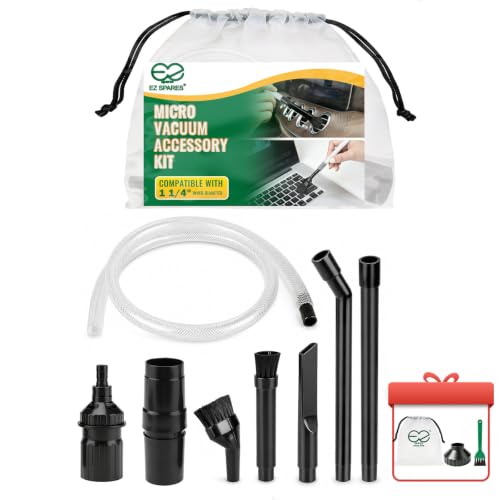 EZ SPARES 1-1/4" Micro Crevice Kit, Keyboard Car Vent Tools with Bag | Boosts suction in tight gaps and corners. Great for wood dust, pet hair, keyboard, car vents. Storage pouch included. - color: Economic Version