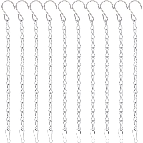 YINGFENG 10 Pack 9.5 Inch Silver Hanging Chains for Hanging Bird Feeders, Bird Houses, Planters, Baskets, Birdbaths, Lanterns, Wind Chimes, Billboards, Signs and Ornaments - color: Silver, size: 9.5 in