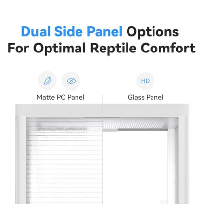 Reptile Terrarium 18"x18"x24" 32 Gallon,Aluminum Frame,Full Glass Tank Enclosure for Small Reptiles, Geckos, Frogs, Lizards, Snakes, Spiders, Turtles, Vertical Rainforest Habitat - size: 18x18x24"