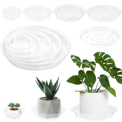 Plant Saucer 30 Pack Plant Trays for Pots 4/6/8/10/12 Inch Plastic Plant Saucers for Outdoors & Indoors Clear Drip Trays for Potted Plants Flower Pot Plates to Catch Water Drainage Dishes No Holes - size: 4/6/8/10/12 Inch - 30 Pack