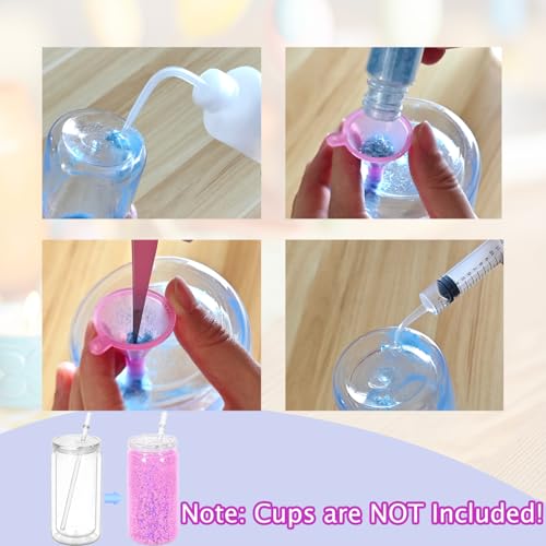 13PCS Snow Globe Tumbler Making Supplies for DIY Glitter Cups | Squeeze bottle tweezers bent syringe funnels felt squeegee storage bag. For DIY glitter snow globe cups & tumbler crafts