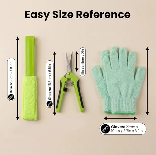 10Pcs Microfiber Plant Dusting Gloves,Plant Cleaning Gloves Plant Leaf Cleaner Leaf Cleaning with Separate Cloth Covers and Garden Shear House Plants Indoor Outdoor Garden Plant