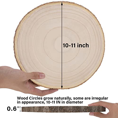 Sancodee 8 Pcs Large Unfinished Wood Slices, 10-11 Inches Wood Slabs for Centerpieces Natural Wooden Circle, DIY Wood Centerpieces for Tables Wedding Party Door Sign Decor - size: 10" - 11"