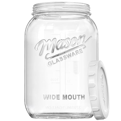 1 Gallon Glass Mason Jar with Airtight Lid, 1 Pack Big Canning Jar - size: 1 Gallon, 1 Pack, Round