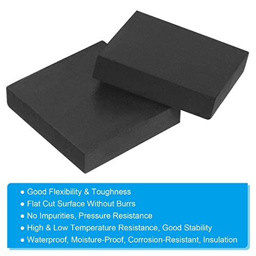 PATIKIL Plant Pot Feet 2x2x0.4 Inch, 6 Pack Invisible Riser Rubber Square for Outdoor Garden Patio Deck Flower Planters, Black - size: 2x2x0.4"