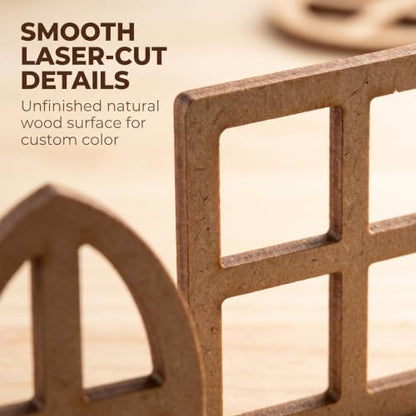 12Pcs Brown Wooden Fairy Garden Door,Blank Doors Fairy House Door and Windows Ornaments Tree Statues for Tree Trunk Yard Decoration Miniature Garden Buildings and Structures