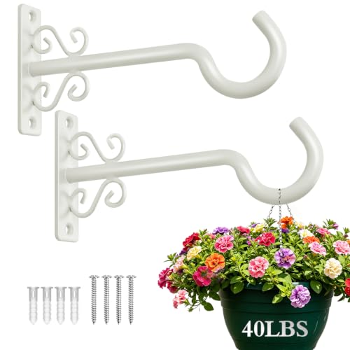 BOLITE Plant Hangers, 6 Inch Hanging Plant Brackets Outdoor Indoor, White - color: Retro White, size: 6 Inch