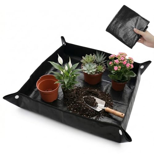 Waterproof Large Plant Potting Mat Portable and Foldable Gardening Repotting Mat for Indoor Plants Thickened Potting Mats in Garden Outdoor for Transplanting (39.4In x 39.4In)