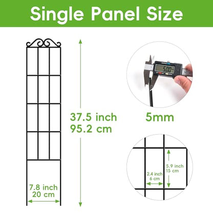 ARIFARO 4Pack 37.5'' Metal Garden Trellis for Climbing Plants Outdoor | Thicken Steel Trellis, For Indoor/Outdoor, Tomato, Cucumber, Rose, Flower, Potted Plants, Houseplants, Climbing Vines, Black - size: 37.5 inches