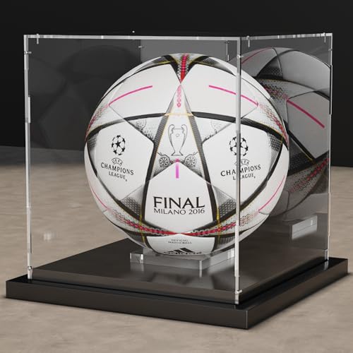 Soccer Ball Display Case Clear Acrylic Display Case with Mirror Back - size: Soccer Ball Case