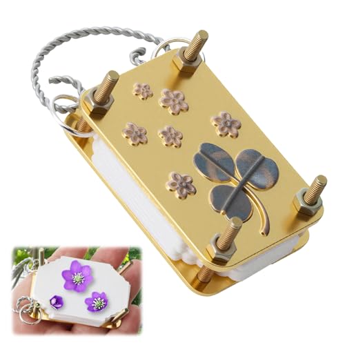 RJLCTH Micro Flower Press Keychain Set with Blotting Paper, (Clover) - color: Clover