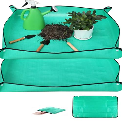 Repotting Mat for Plant Transplanting and Mess Control 2PCS 39.4"x 29.53" Waterproof Potting Foldable Indoor Portable Gardening Tray Unique Gifts Lovers