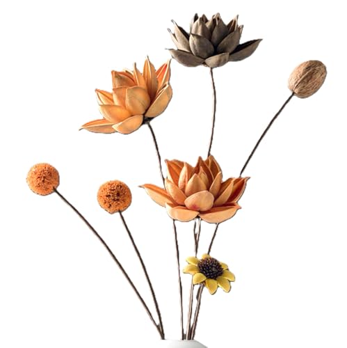 Artisanal Dried Flower Decor - Detachable Flower Heads & Stems for DIY Custom Arrangements, No Maintenance Needed, Perfect for Home, Wedding, Party & Farmhouse Styling, Multiple Colors - size: 0006