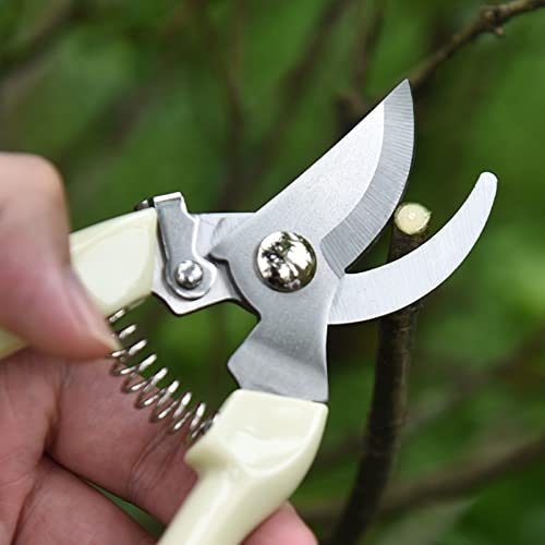 Garden Scissors for Plant, Tip Pruning Shears for Cutting Flowers, Trimming Plants, Bonsai and Fruits Picking (Bypass Blade Pruner) - style: 1 Pc-White