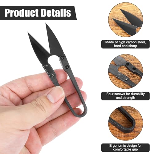 4PCS Mini Bonsai Pruning Scissors, Stainless Steel Gardening Clipper | Small Pruner Shears Bud Leaves Trimmer Bud and Bonsai Trimming Pruners Trimmers for Sewing Gardening(Black) - style: Black