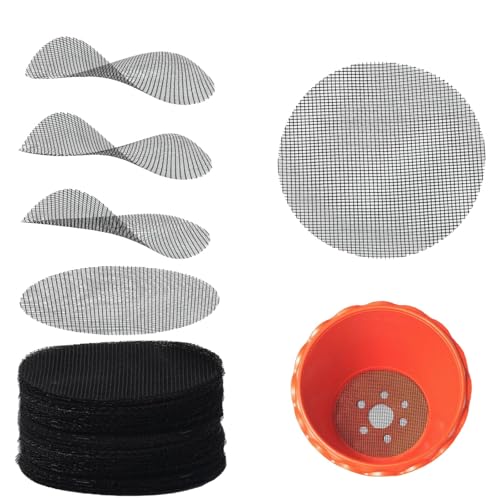 100 Pcs 4 Inch Large Size Flower Pot Hole Mesh Pad, Plant Pot Drainage Hole Screens, Bonsai Pots Bottom Grid Mat Mesh, Drainage Netting Potting Mat, Garden Drainage Mesh Prevent Soil Loss (Round)