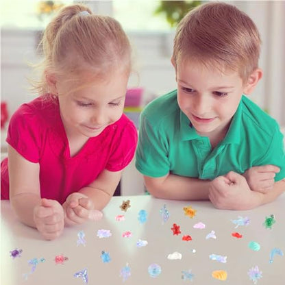 400pcs Mini Ocean Resin Animals, Luminous Tiny Sea Animal Variety Figurines to Hide Miniature Plastic, Marine Animals Miniatures for Aquarium Decor DIY Fairy Garden Fish Tank Micro Landscaping
